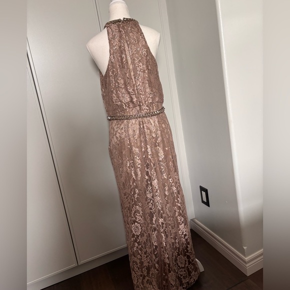 Cameron Blake Mother of the Bride Elegant Lace and Brad Trim Dress Sz 10 - Picture 11 of 15